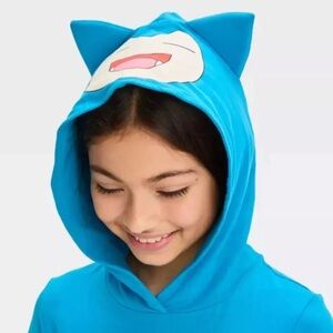 XL Girls' Pokemon Snorlax Character Tutu Hooded Dress Teal Blue Silver Cosplay
